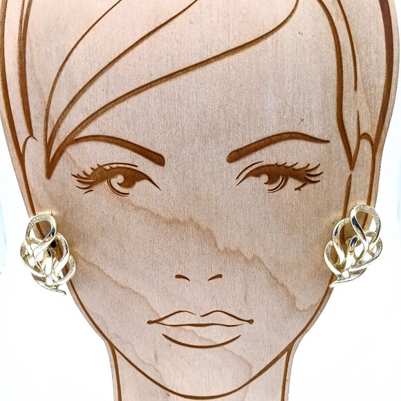 Sarah Coventry Town and Country Earrings, Gold Tone Clip On Vintage Book Piece - Picture 1 of 4